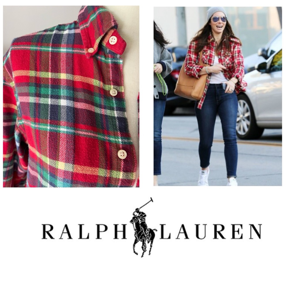 Ralph♥️Lauren Classic-Fit Plaid Flannel Long Sleeve Woven Shirt Medium